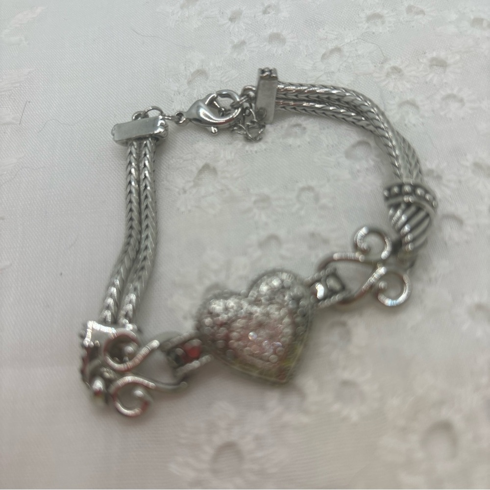 Lia Sophia Silver Heart Love Dust Pavé Bracelet - Picture 3 of 6